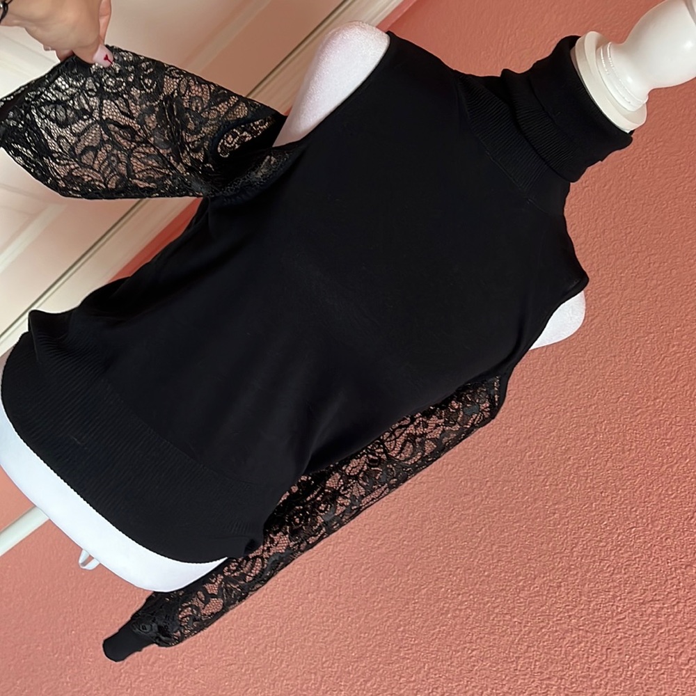 Black turtle neck blouse
